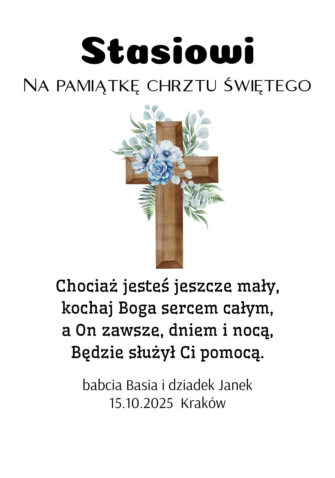 Statuetka Plexi, Chrzest - personalizowana #027