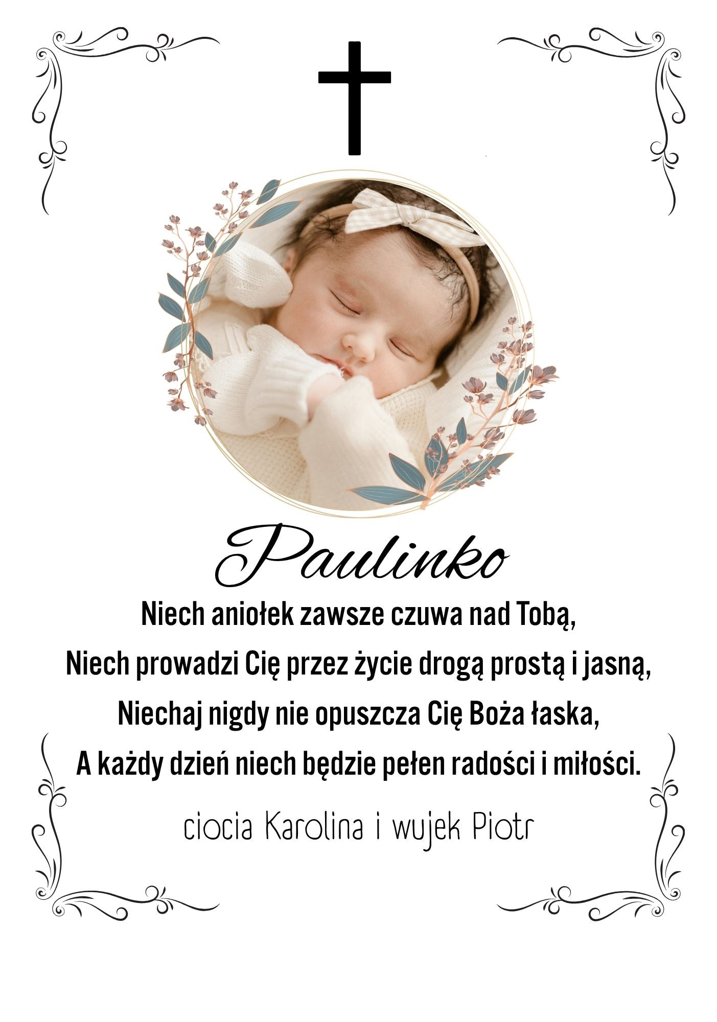 Statuetka Plexi, Chrzest - personalizowana #028