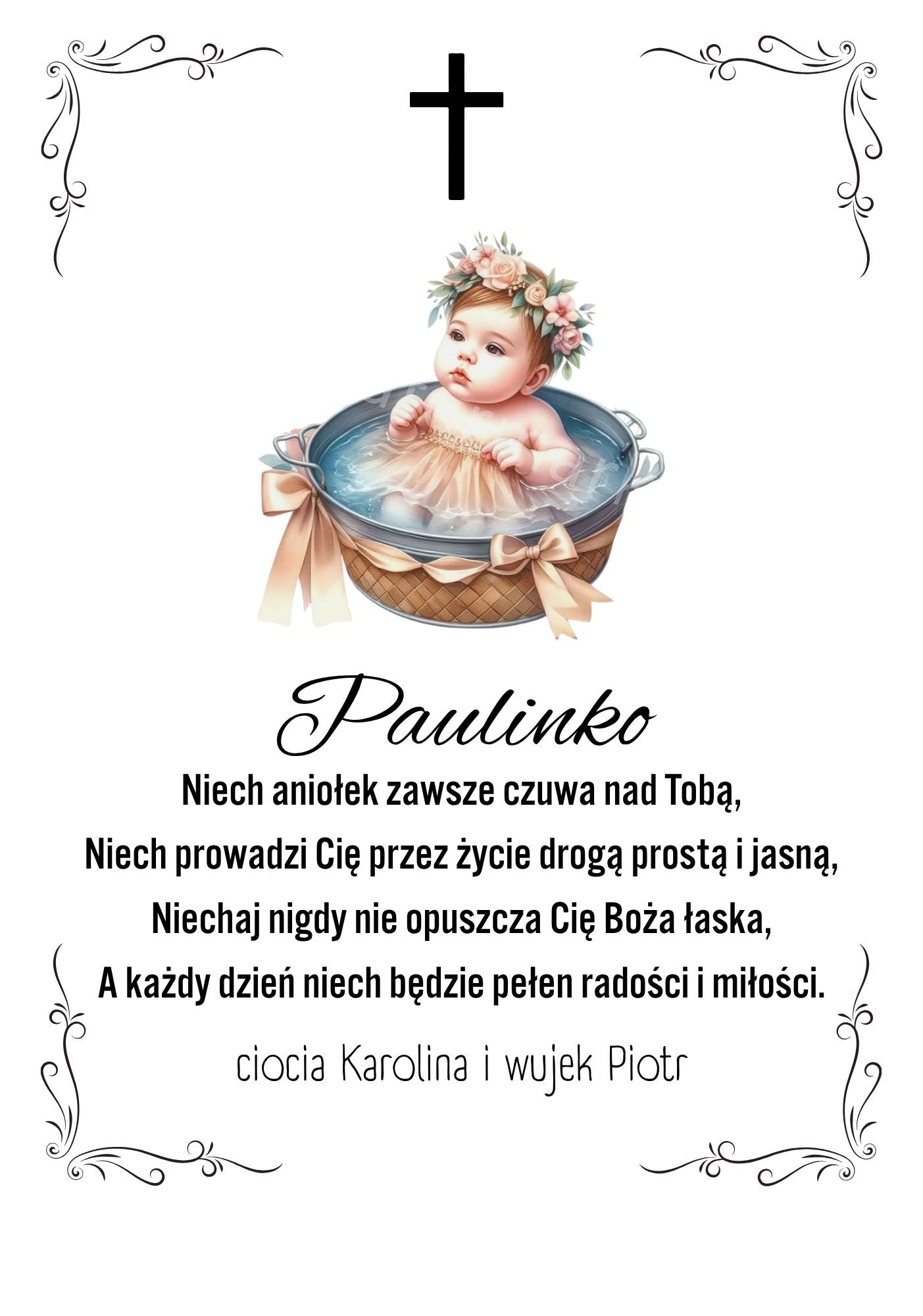 Statuetka Plexi, Chrzest - personalizowana #030