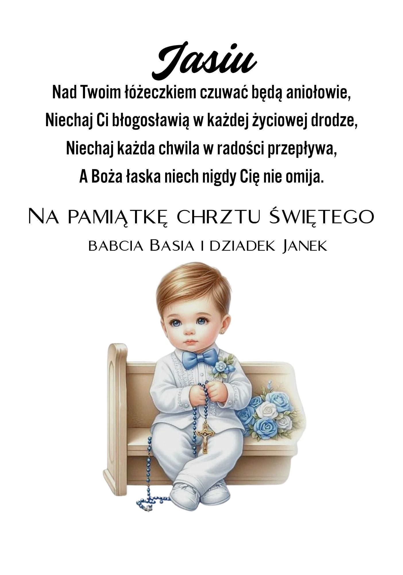 Statuetka Plexi, Chrzest - personalizowana #031