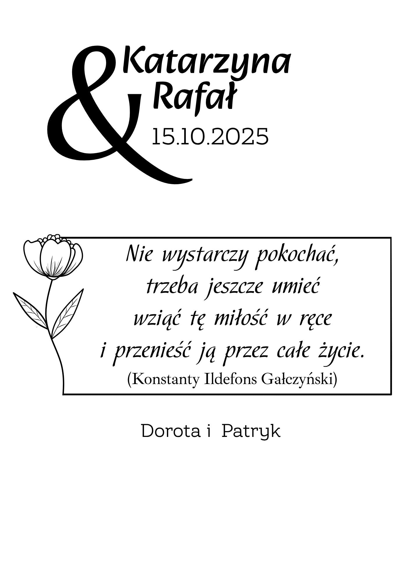 Statuetka Plexi, Ślub- personalizowana #046