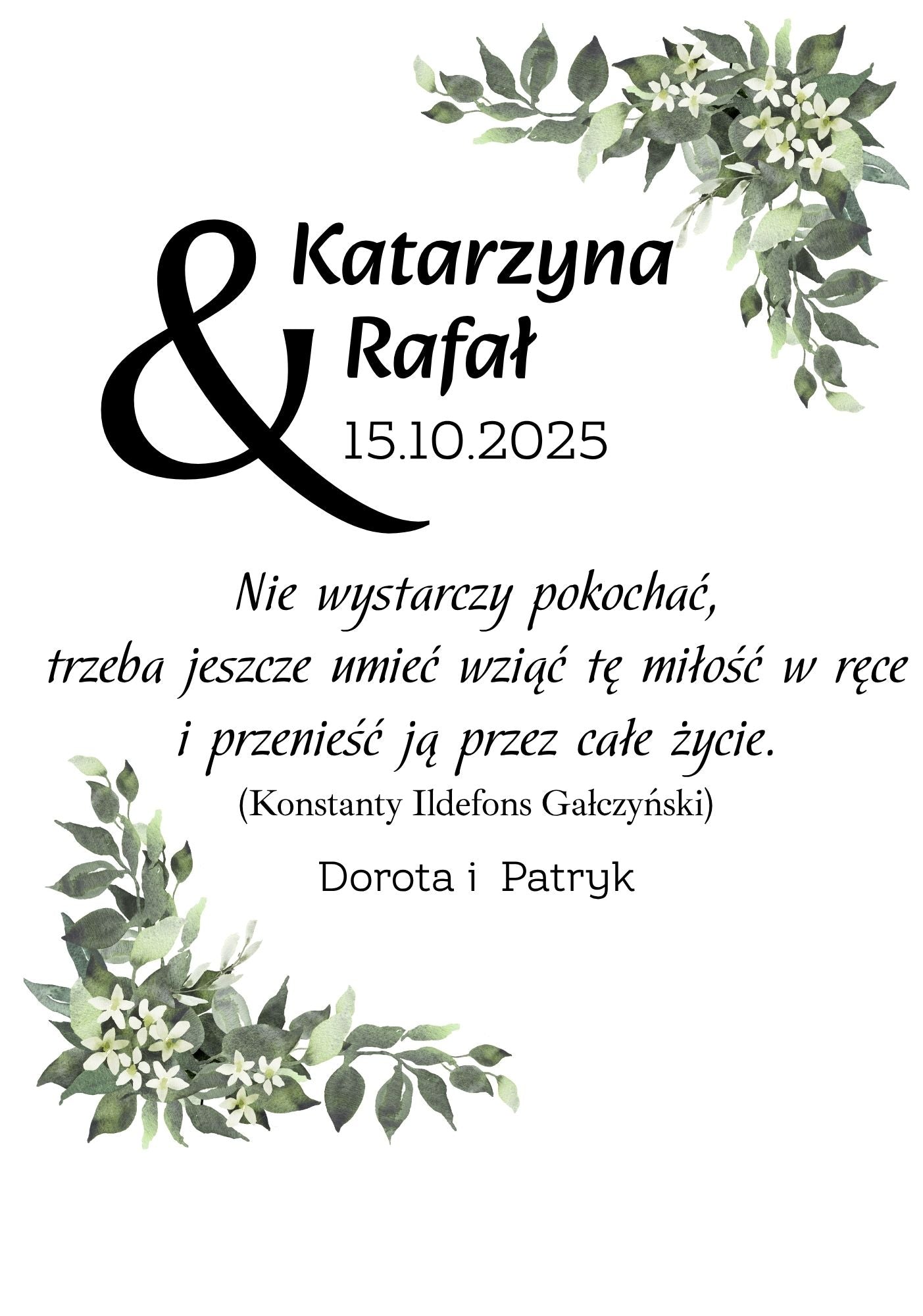 Statuetka Plexi, Ślub- personalizowana #047