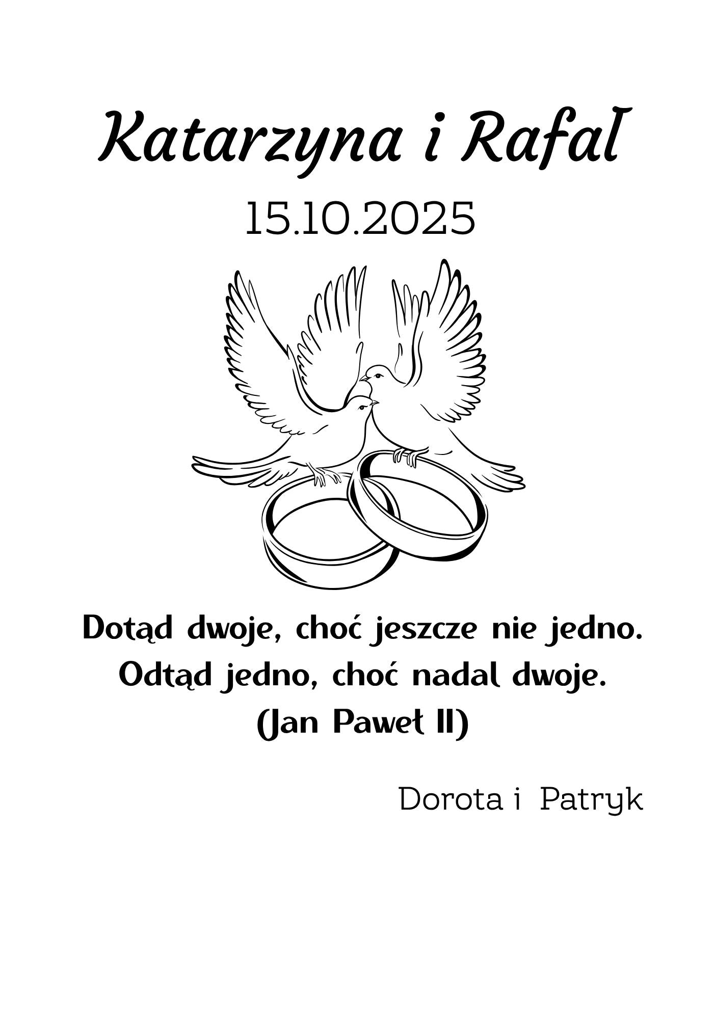 Statuetka Plexi, Ślub- personalizowana #045
