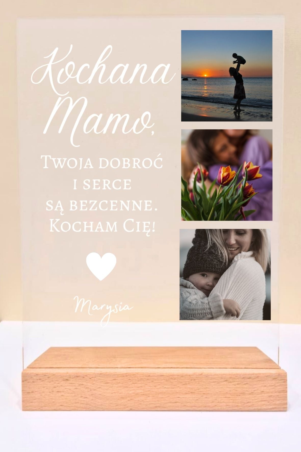 Statuetka plexi- Dla Mamy personalizowana #012