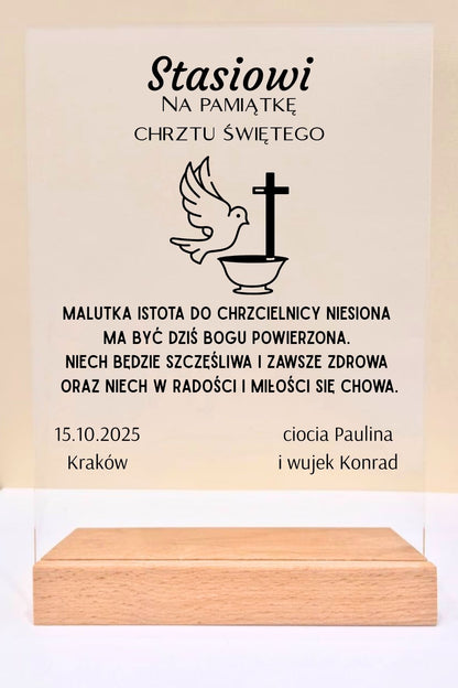 Statuetka Plexi, Chrzest - personalizowana #016