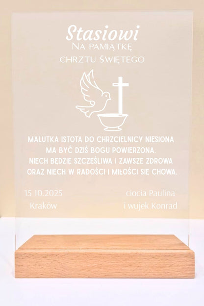 Statuetka Plexi, Chrzest - personalizowana #016