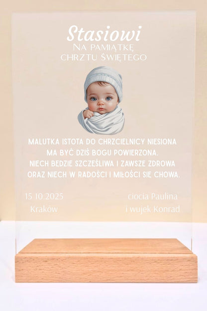 Statuetka Plexi, Chrzest - personalizowana #017