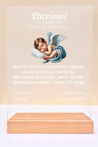 Statuetka Plexi, Chrzest - personalizowana #018