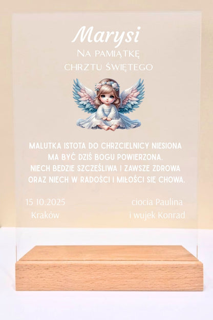 Statuetka Plexi, Chrzest - personalizowana #019