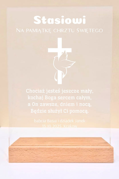 Statuetka Plexi, Chrzest - personalizowana #025