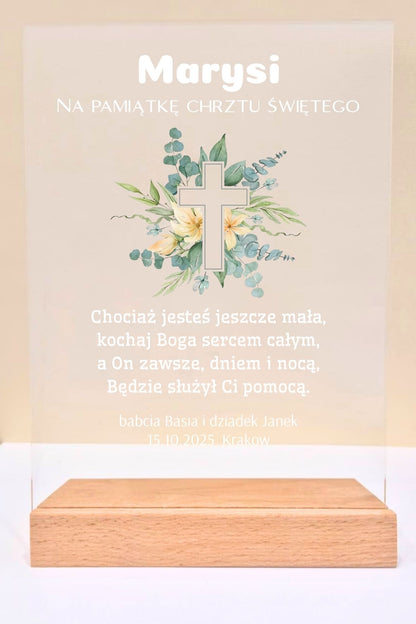 Statuetka Plexi, Chrzest - personalizowana #026