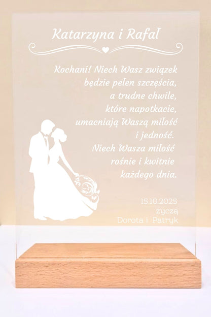 Statuetka Plexi, Ślub- personalizowana #044