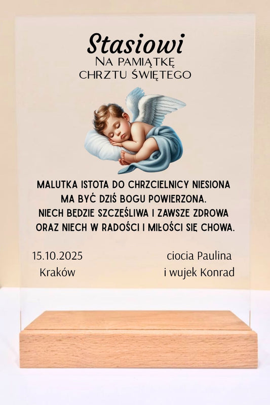 Statuetka Plexi, Chrzest - personalizowana #018