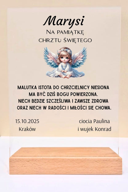 Statuetka Plexi, Chrzest - personalizowana #019