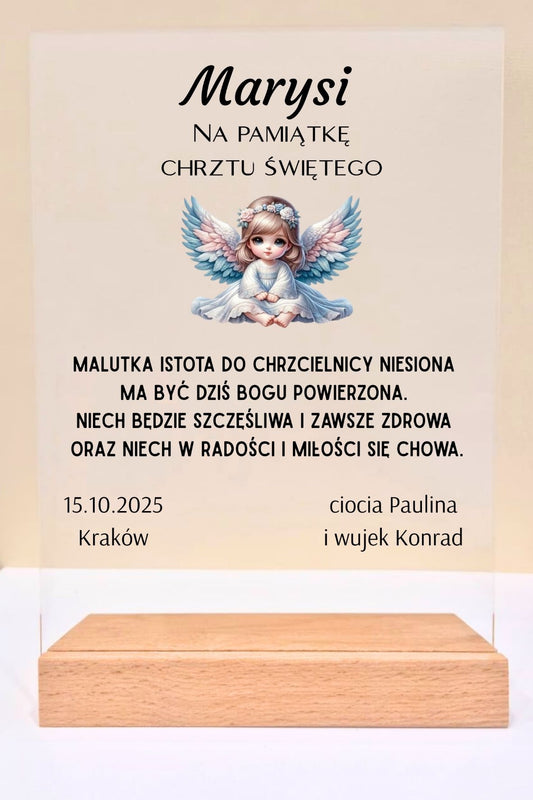 Statuetka Plexi, Chrzest - personalizowana #019