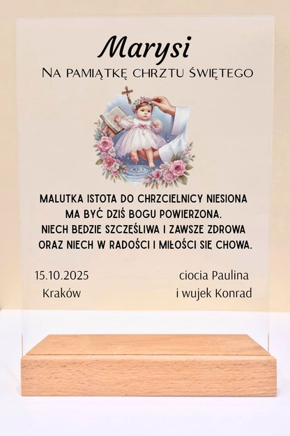 Statuetka Plexi, Chrzest - personalizowana #020