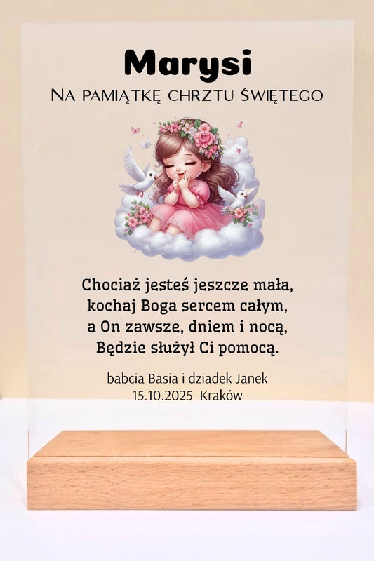 Statuetka Plexi, Chrzest - personalizowana #023
