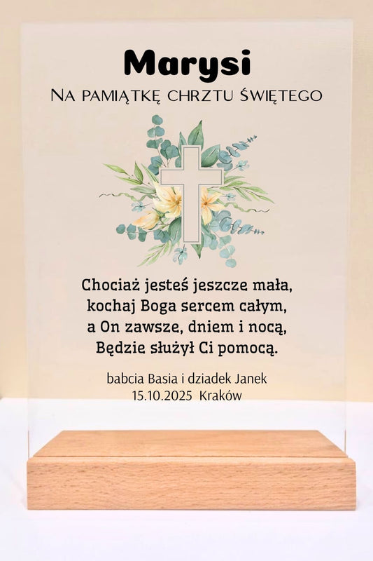 Statuetka Plexi, Chrzest - personalizowana #026