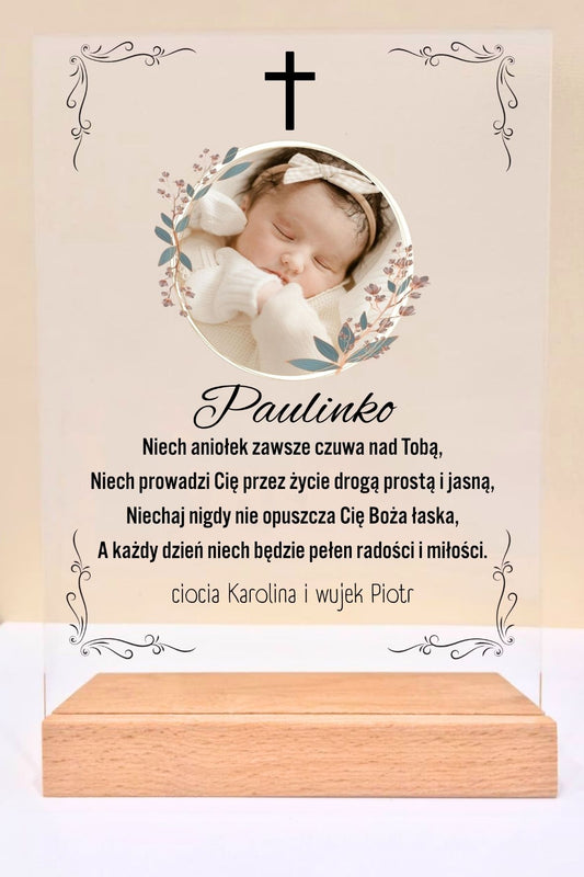 Statuetka Plexi, Chrzest - personalizowana #028
