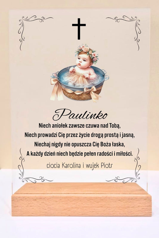 Statuetka Plexi, Chrzest - personalizowana #030