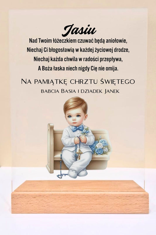Statuetka Plexi, Chrzest - personalizowana #031