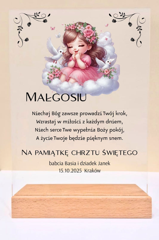Statuetka Plexi, Chrzest - personalizowana #034