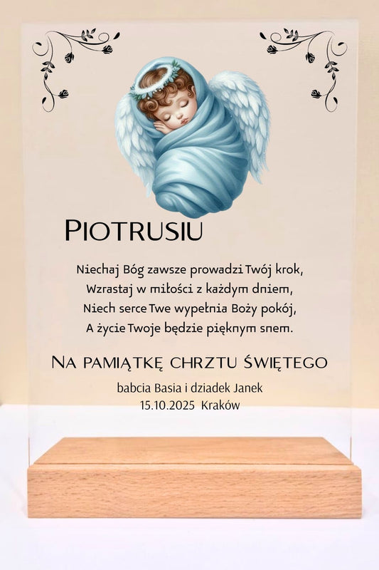 Statuetka Plexi, Chrzest - personalizowana #035