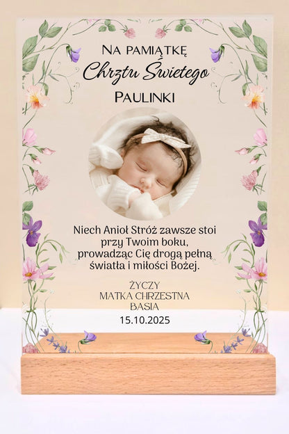 Statuetka Plexi, Chrzest - personalizowana #036
