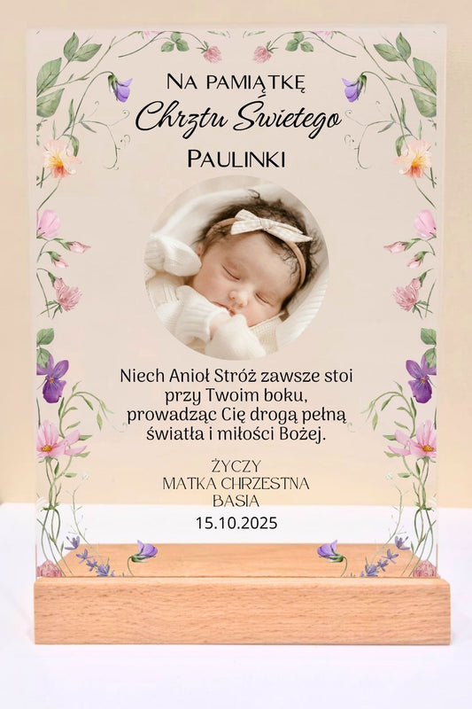 Statuetka Plexi, Chrzest - personalizowana #036