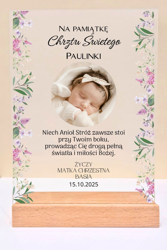 Statuetka Plexi, Chrzest - personalizowana #037