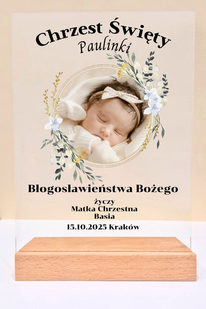 Statuetka Plexi, Chrzest - personalizowana #040