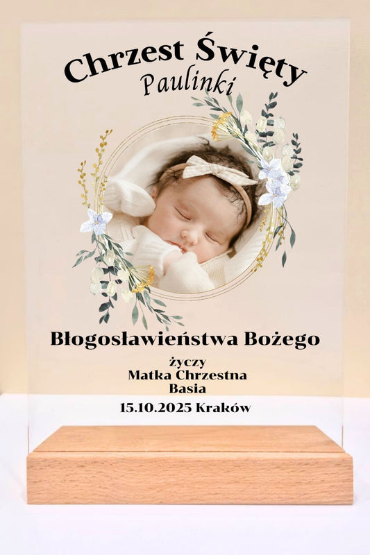 Statuetka Plexi, Chrzest - personalizowana #040