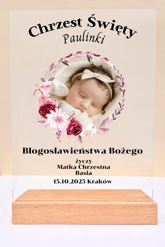 Statuetka Plexi, Chrzest - personalizowana #041