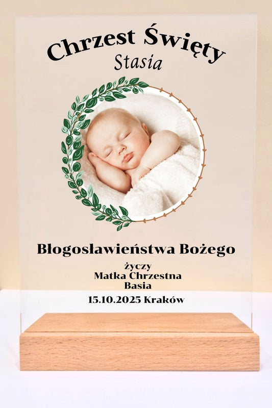 Statuetka Plexi, Chrzest - personalizowana #042