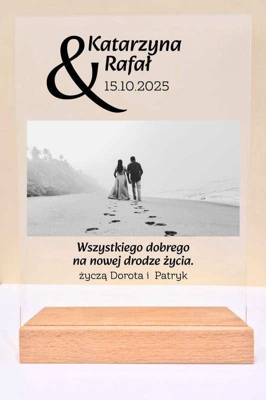 Statuetka Plexi, Ślub- personalizowana #043
