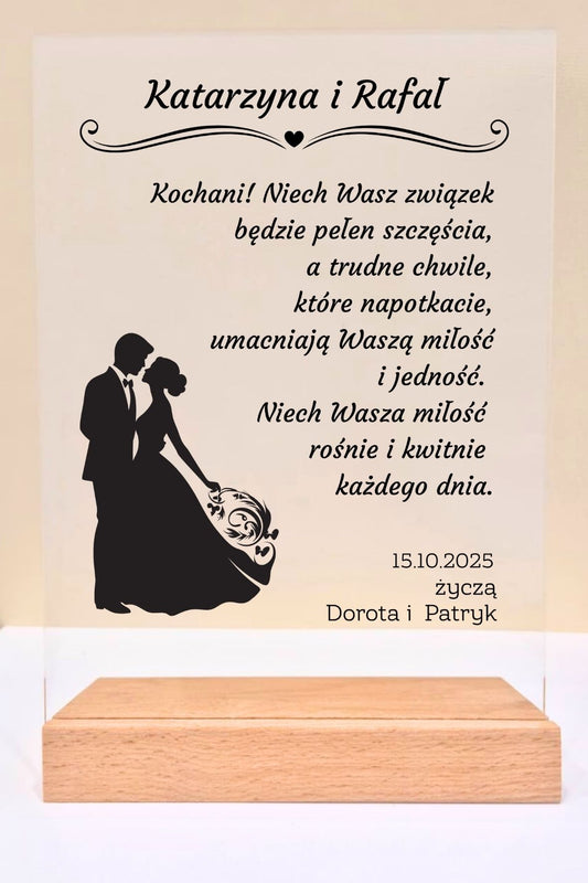Statuetka Plexi, Ślub- personalizowana #044