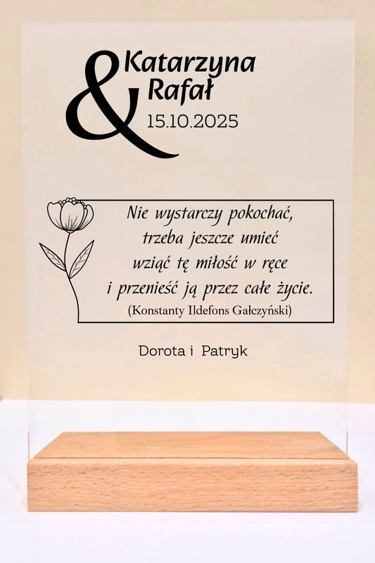 Statuetka Plexi, Ślub- personalizowana #046