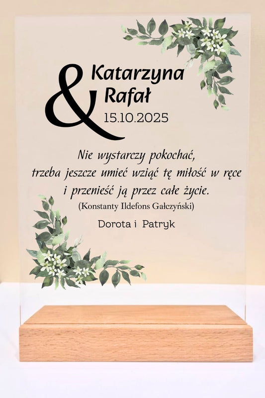 Statuetka Plexi, Ślub- personalizowana #047