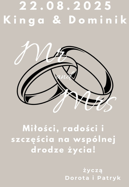 Etykieta na wino - ślub #002