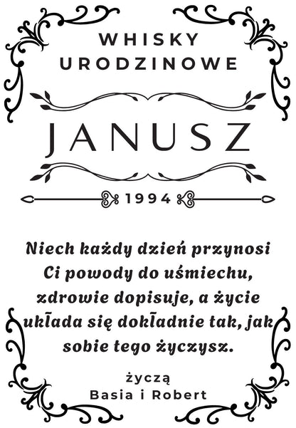 Etykieta na whisky - urodziny #003