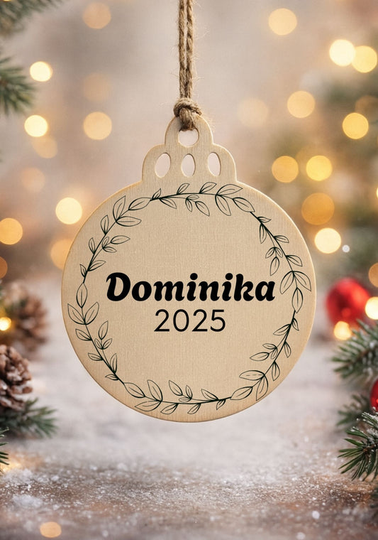 Bombka drewniana #003