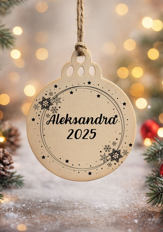 Bombka drewniana #004