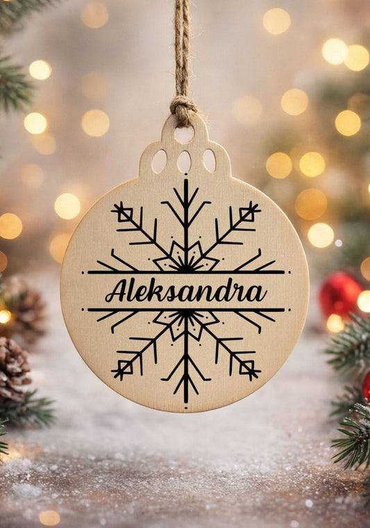 Bombka drewniana #007