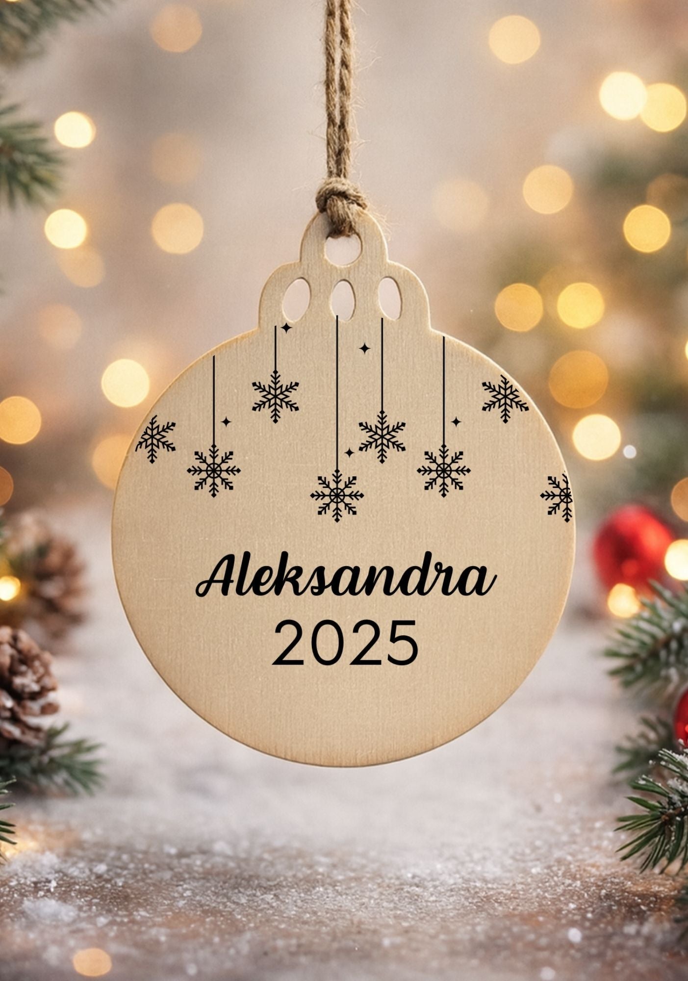 Bombka drewniana #008