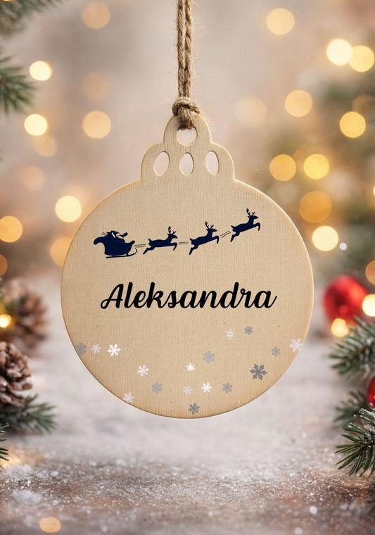 Bombka drewniana #010