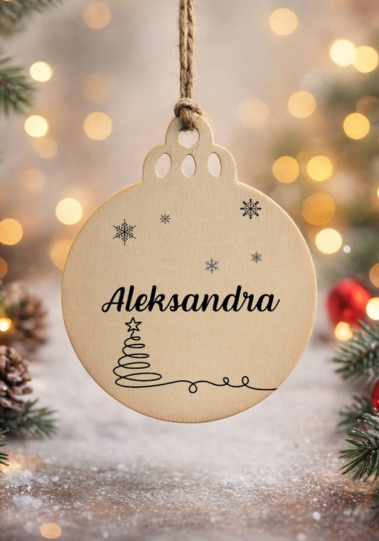 Bombka drewniana #011