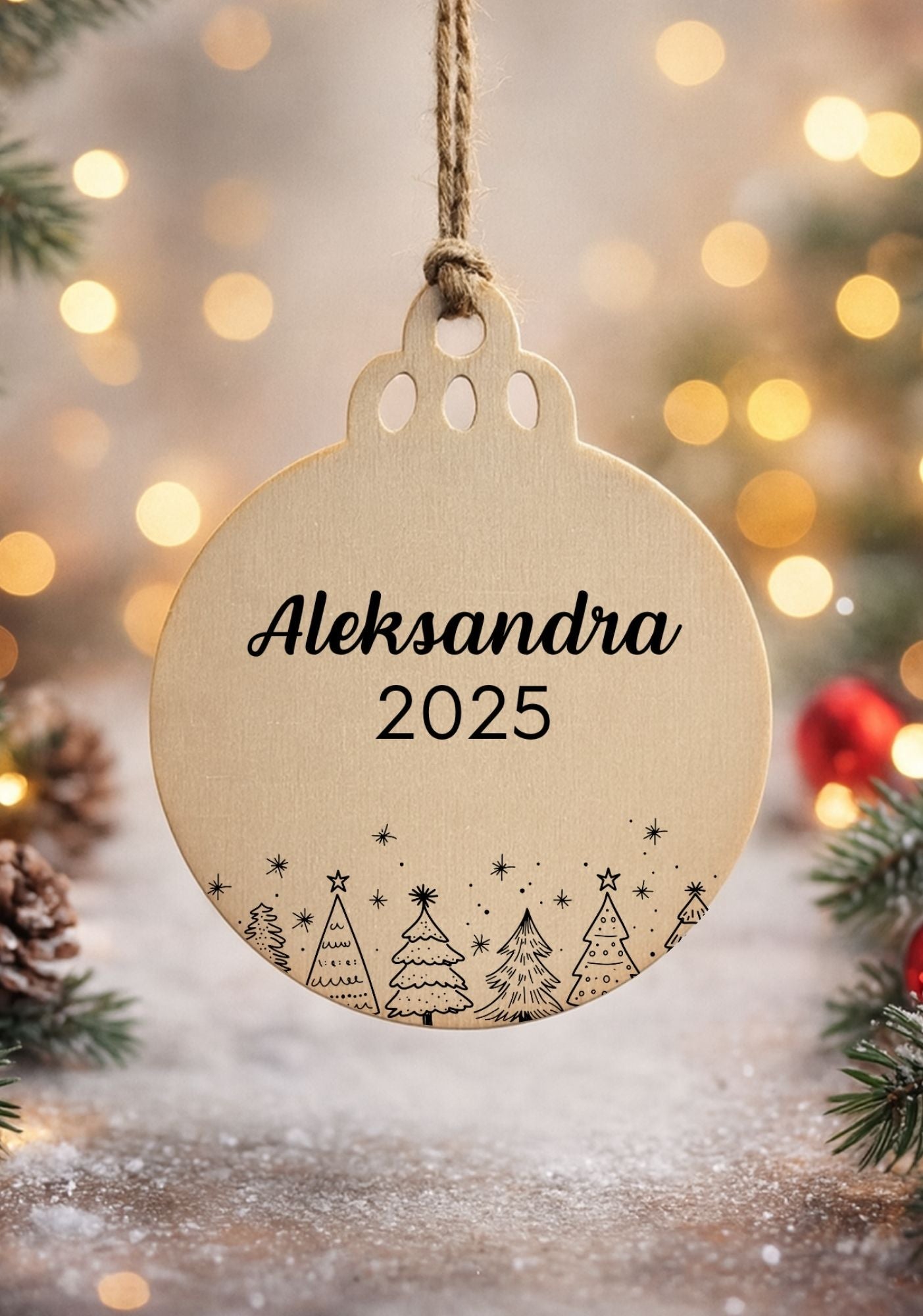 Bombka drewniana #012