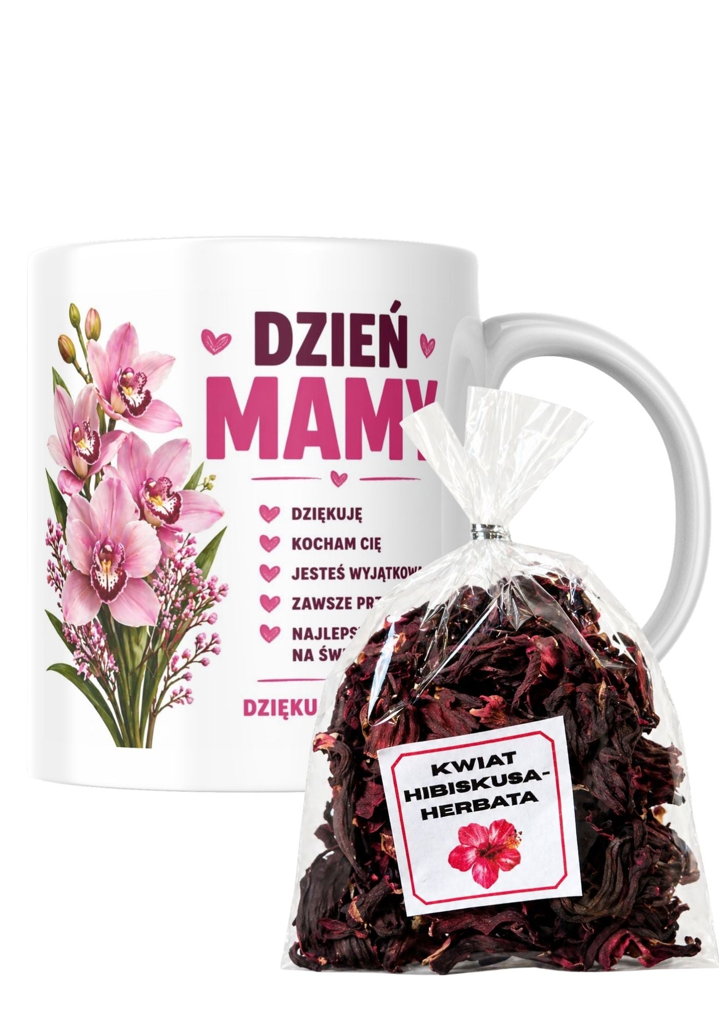 Zestaw na Dzień Mamy – kubek + herbata hibiskus #010