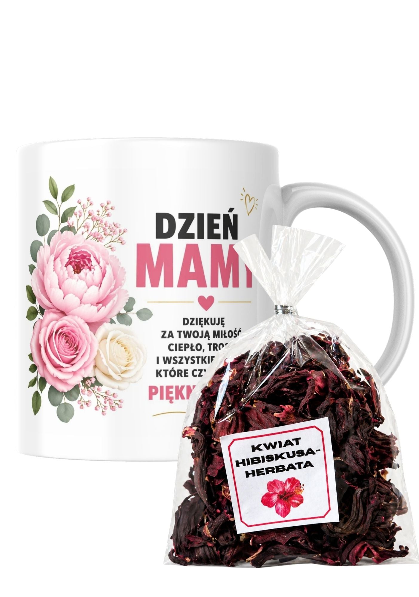 Zestaw na Dzień Mamy – kubek + herbata hibiskus #012