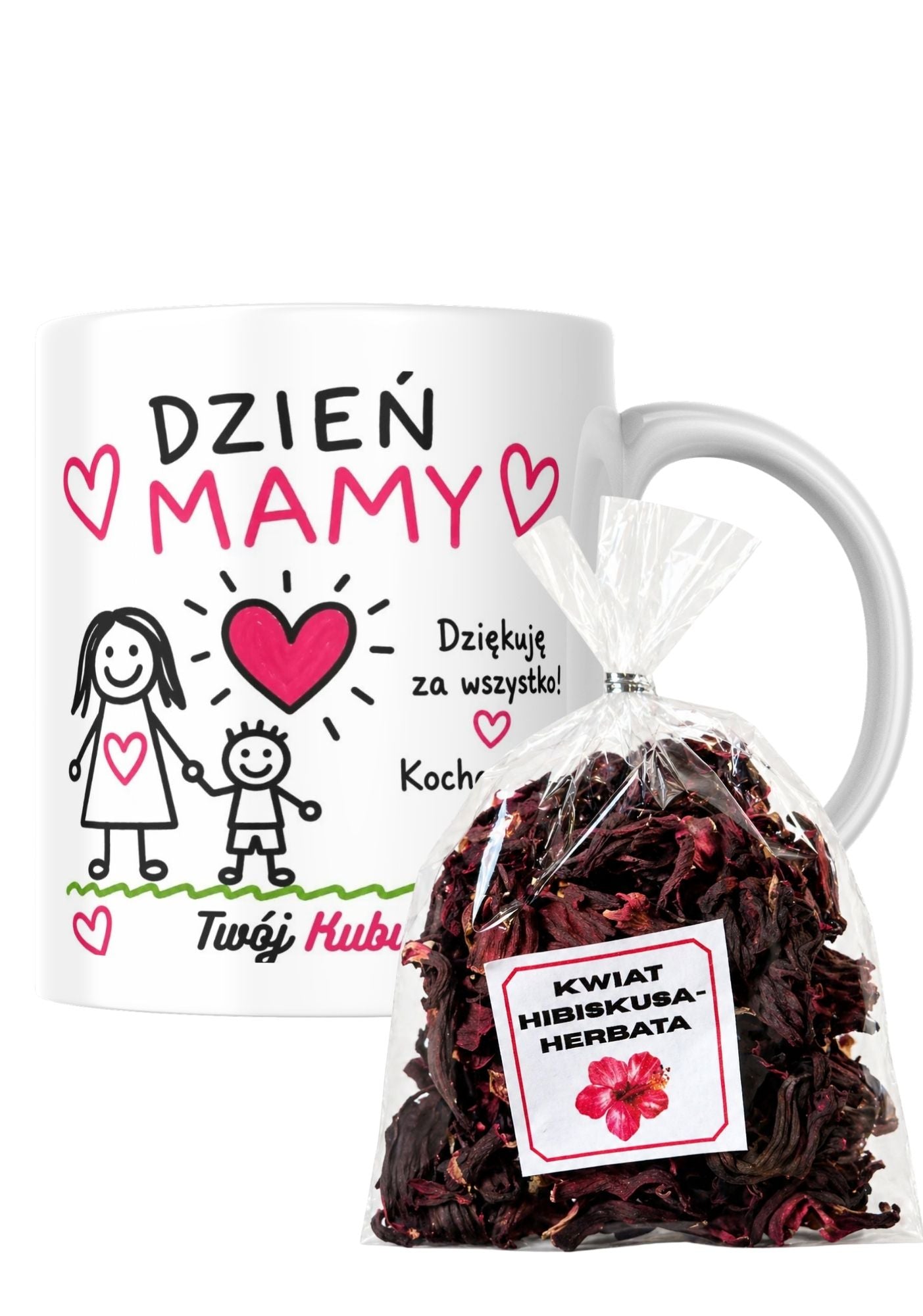 Zestaw na Dzień Mamy – kubek + herbata hibiskus #013